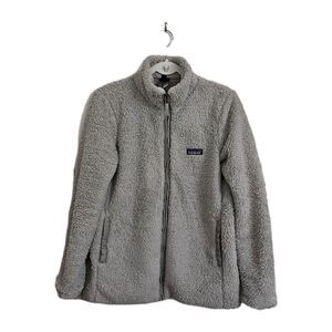 Patagonia Jacket Womens Medium Gray Los Gatos Full Zip Sherpa Fleece Fuzzy